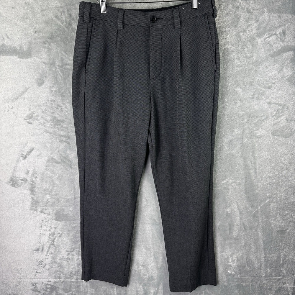 Abercrombie & Fitch Dress Pants Mens 31x30 Gray Pleated Loose Fit Stretch